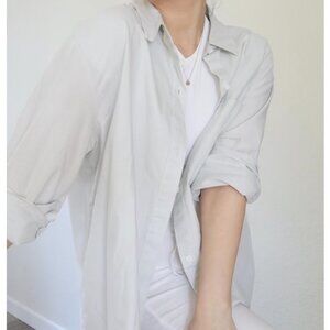 Cotton green stripe button up shirt